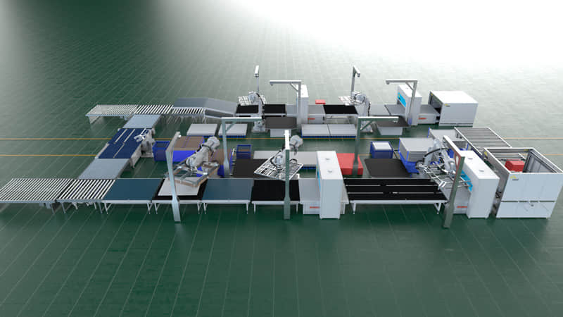 三维动画机器人床垫全线生产线