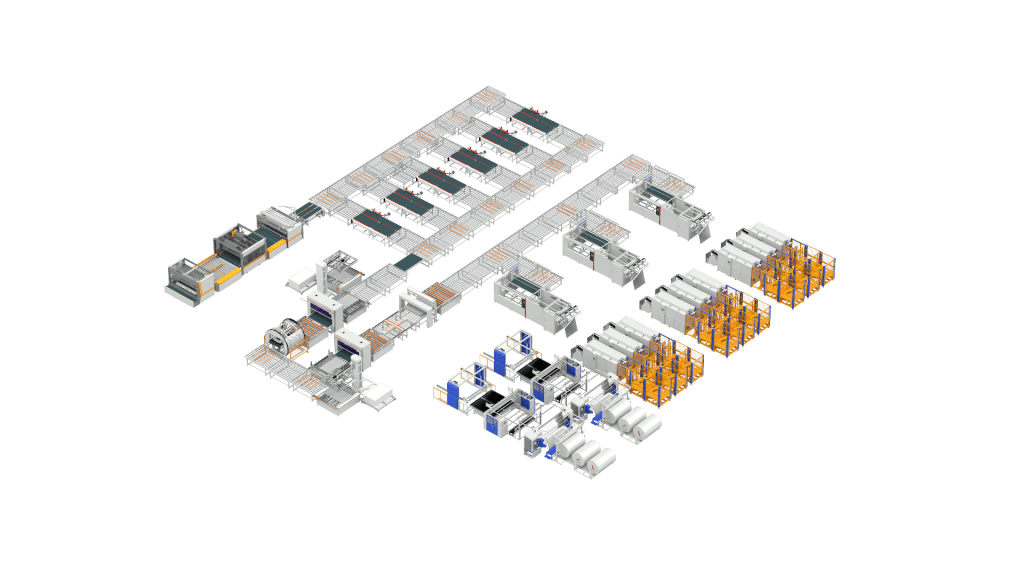 日产600张普通(二边带)床垫生产线